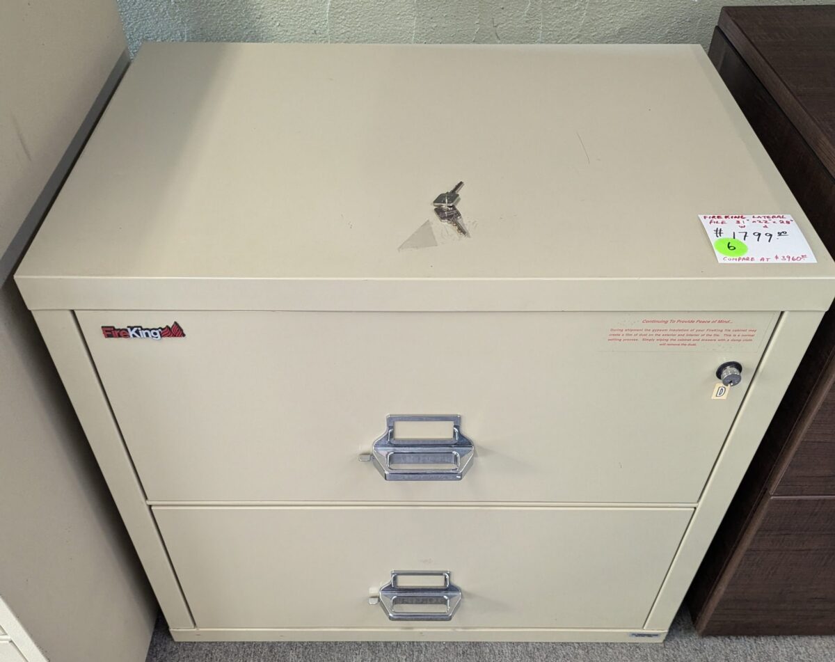 Used – FireKing Fire resistant 2 drawer lateral Filing Cabinet