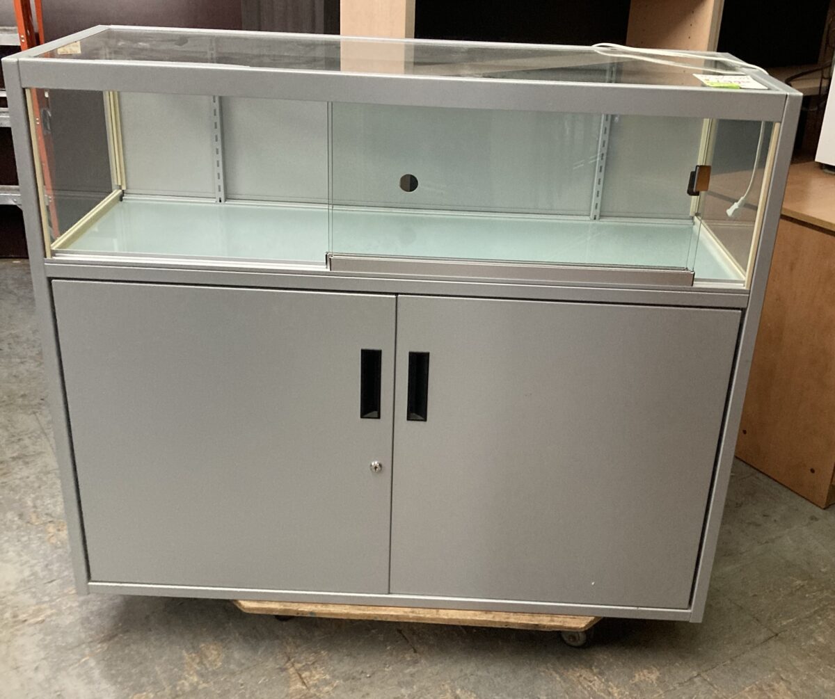 Used- showcase/counter with lights  48”w x 17”d x 40”high.  Blow out price!